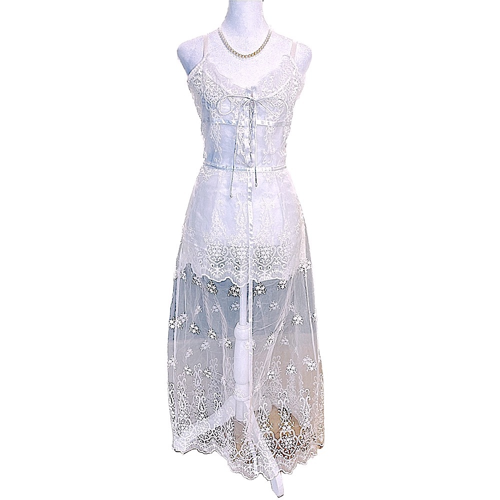 Custom Embroidered Sheer Lace Empire Waist Wedding Dress 🌟✨HOST PICK Winner 🌟✨